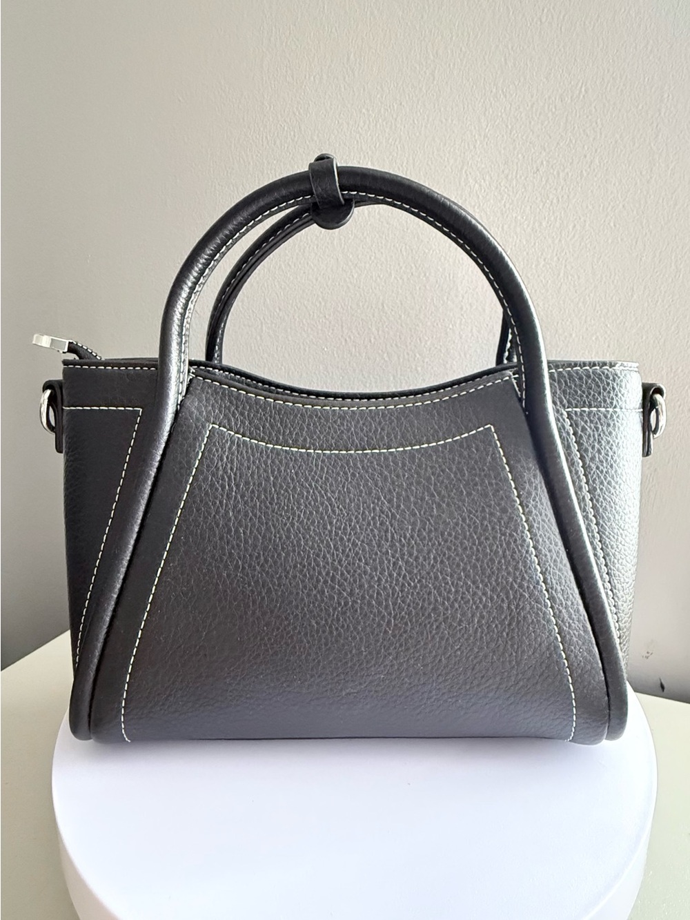 Classic Black Structured Faux Leather Tote Bag - Women's Handbag